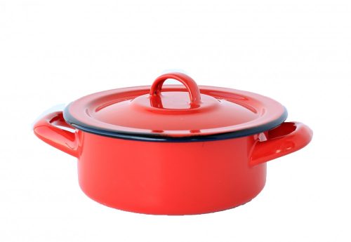 Emaille Topf 14 cm  0,75 L Rot