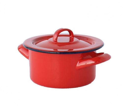 Emaille Topf 12 cm  0,5 L rot