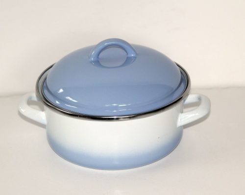 Emaille Topf Blau-Weiss, 18 cm - 1,75 L