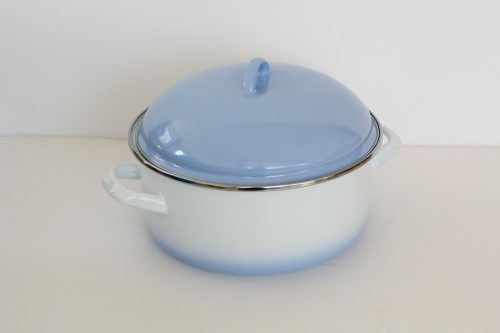 Emaille Topf 24 cm  4,5 L Blau-Weiss