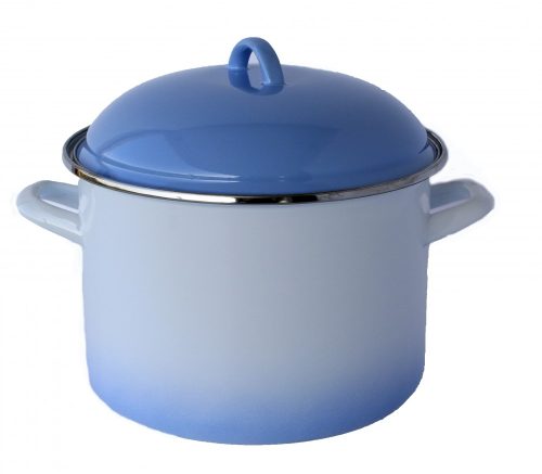 Emaille Topf 24 cm  7,5 L Blau-Weiss